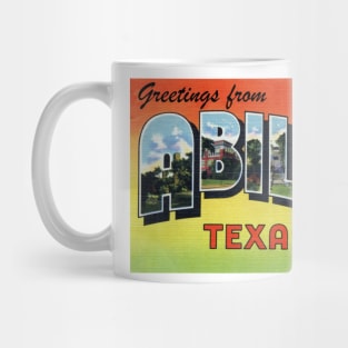 Greetings from Abilene Texas, Vintage Large Letter Postcard Mug